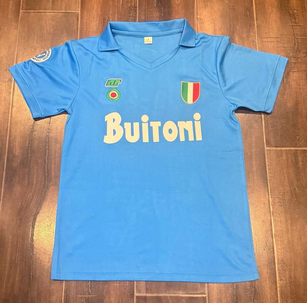 SSC Napoli 1987/1988 Home Retro Soccer Jersey Buitoni Size S